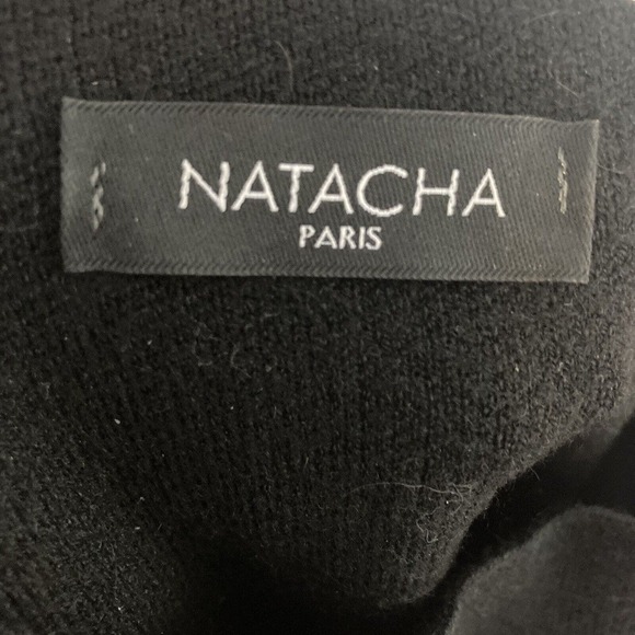 Natacha Paris Sweater Womens Size Medium Black Mock‎ Neck 3/4 Sleeve - Picture 7 of 9